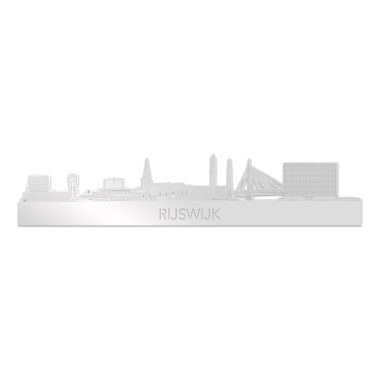 skyline rijswijk wanddecoratie wit glanzend