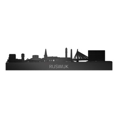 skyline rijswijk wanddecoratie zwart glanzend