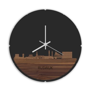 Skyline Rijswijk klok met achtergrond noten